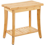 VEVOR Bamboo Shower Bench 48.5 x 28.7 x 46.5 cm Shower Stool Chair for Bathroom