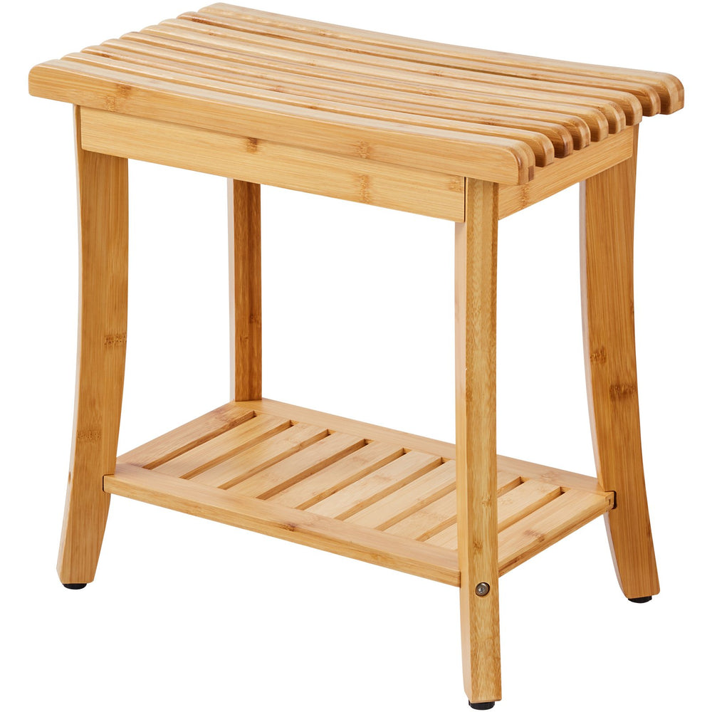 VEVOR Bamboo Shower Bench 48.5 x 28.7 x 46.5 cm Shower Stool Chair for Bathroom
