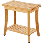 VEVOR Bamboo Shower Bench 48.5 x 28.7 x 46.5 cm Shower Stool Chair for Bathroom