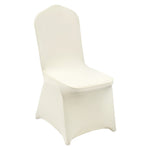 VEVOR Stretch Spandex Folding Chair Covers, Universal Fitted Chair Cover, Removable Washable Protective Slipcovers, for Wedding, Holiday, Banquet, Party, Celebration, Dining (100PCS Beige)