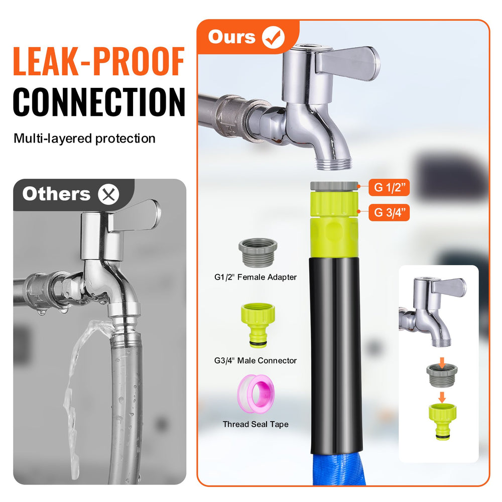 VEVOR 30.5 m Heated Water Hose for RV -45℉ Antifreeze Heated Drinking Water Hose