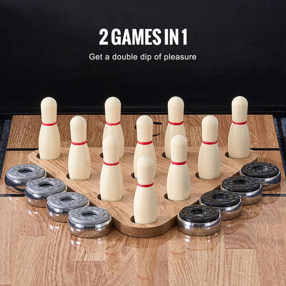 VEVOR 274.3 cm Shuffleboard Table 2 in 1 Shuffleboard and Bowling Combo Game Set