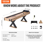 VEVOR 274.3 cm Shuffleboard Table 2 in 1 Shuffleboard and Bowling Combo Game Set