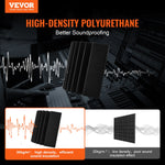 VEVOR Acoustic Foam Panels, 4 Pack 16.5 x 6.3 x 12 inches, Adhesive High Density Soundproof Wall Panels, Sound Dampening Absorbing Panel for Studio Wall and Ceiling,Black