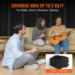 VEVOR Acoustic Foam Panels, 4 Pack 16.5 x 6.3 x 12 inches, Adhesive High Density Soundproof Wall Panels, Sound Dampening Absorbing Panel for Studio Wall and Ceiling,Black
