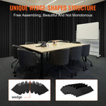 VEVOR Acoustic Foam Panels, 4 Pack 16.5 x 6.3 x 12 inches, Adhesive High Density Soundproof Wall Panels, Sound Dampening Absorbing Panel for Studio Wall and Ceiling,Black