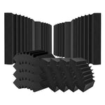 VEVOR Acoustic Foam Panels, 4 Pack 16.5 x 6.3 x 12 inches, Adhesive High Density Soundproof Wall Panels, Sound Dampening Absorbing Panel for Studio Wall and Ceiling,Black