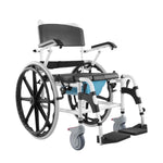 VEVOR Shower Wheelchair 17.5in/44.5 cm Al Alloy Commode Bathroom Wheelchair for Disabled
