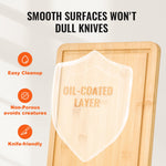 VEVOR Cutting Board, 3 Pieces, Premium Versatile Bamboo Cutting Board with Food-Grade Oil and Juice Groove,Sturdy & Durable Chopping Board with Built-in Handle, Fit for Display, Chopping & Serving