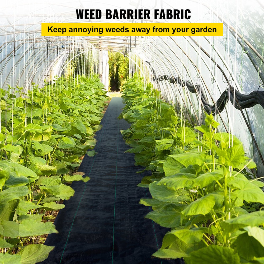 VEVOR 182.9 x 9144 cm Heavy Duty PP Woven Weed Barrier Landscape Ground Cover 68 g