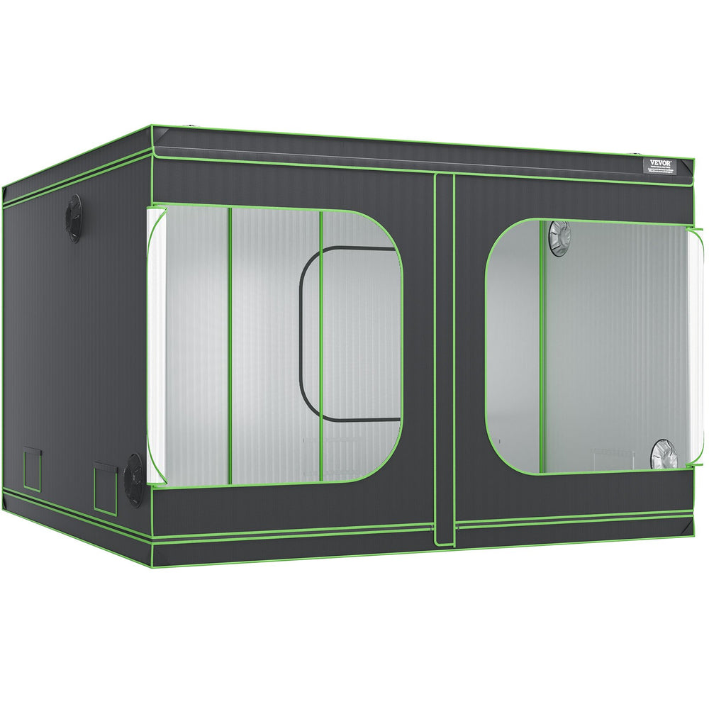 VEVOR 10x10 Grow Tent, 120'' x 120'' x 80'', High Reflective 600D Mylar Hydroponic Growing Tent with Observation Window, Tool Bag and Floor Tray for Indoor Plants Growing