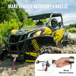 VEVOR Electric Winch ATV/UTV 3500 lbs Synthetic Rope Waterproof Wired Control