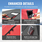 VEVOR portable ice fishing tent, 3-4 people, insulated pop-up type, 35 ft² (≈3.25 m²) fishing area, 180 × 180 cm, red