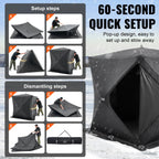 VEVOR portable ice fishing tent, 3-4 people, pop-up type, 43 ft² (≈4.0 m²) fishing area, 229 × 229 cm, black