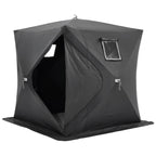VEVOR portable ice fishing tent, 3-4 people, pop-up type, 43 ft² (≈4.0 m²) fishing area, 229 × 229 cm, black