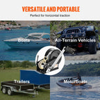VEVOR rokas vinča, 1587,6 kg vilkšanas jauda, laivas piekabes vinča ar izturīgu troses kloķi, 1005,8 cm tērauda trosi un divvirzienu sprūdratu, manuāli darbināma vinča piekabēm, laivām vai ATV vilkšanai