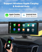 Auto ekrāns ar Apple CarPlay un Android Auto (25,4 cm) + priekšējās un aizmugurējās kameras atbalsts