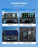 Auto ekrāns ar Apple CarPlay un Android Auto (25,4 cm) + priekšējās un aizmugurējās kameras atbalsts