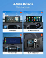 Auto ekrāns ar Apple CarPlay un Android Auto (25,4 cm) + priekšējās un aizmugurējās kameras atbalsts