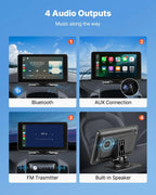 Auto ekrāns ar Apple CarPlay & Android Auto (17,7 cm) + aizmugurējās kameras atbalsts