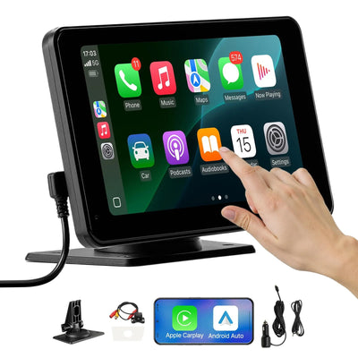 Auto ekrāns ar Apple CarPlay & Android Auto (17,7 cm) + aizmugurējās kameras atbalsts
