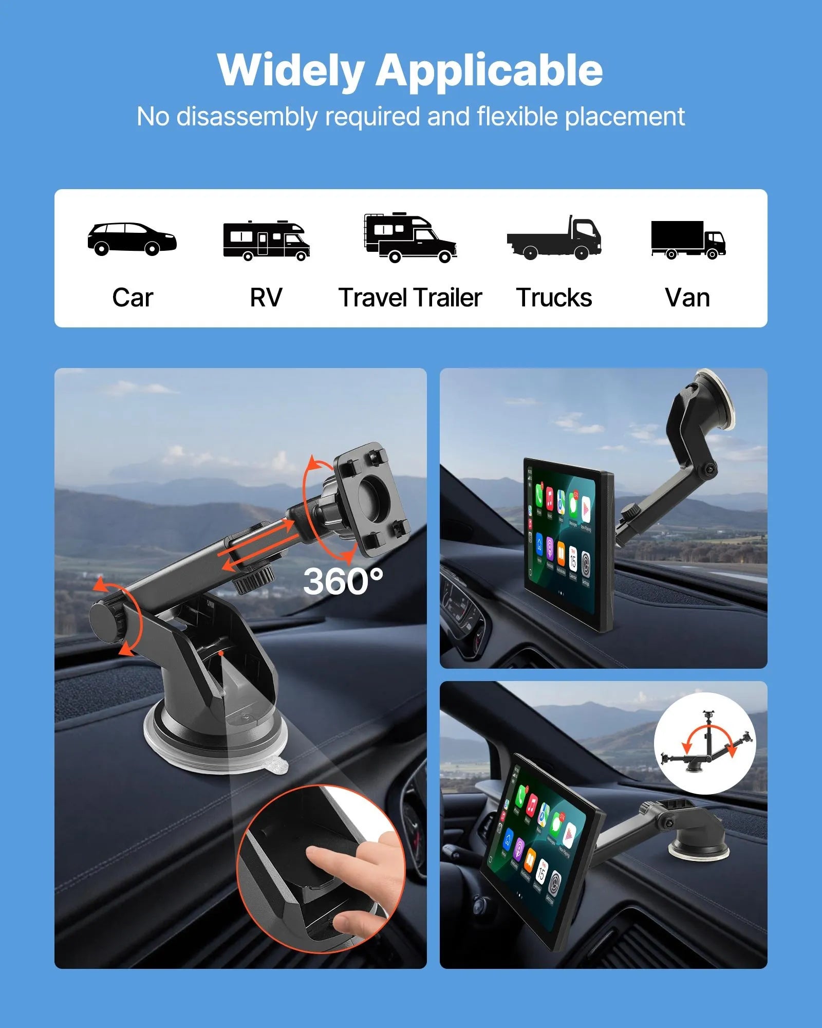 Auto ekrāns ar Apple CarPlay & Android Auto (22,8cm) + aizmugurējās kameras atbalsts