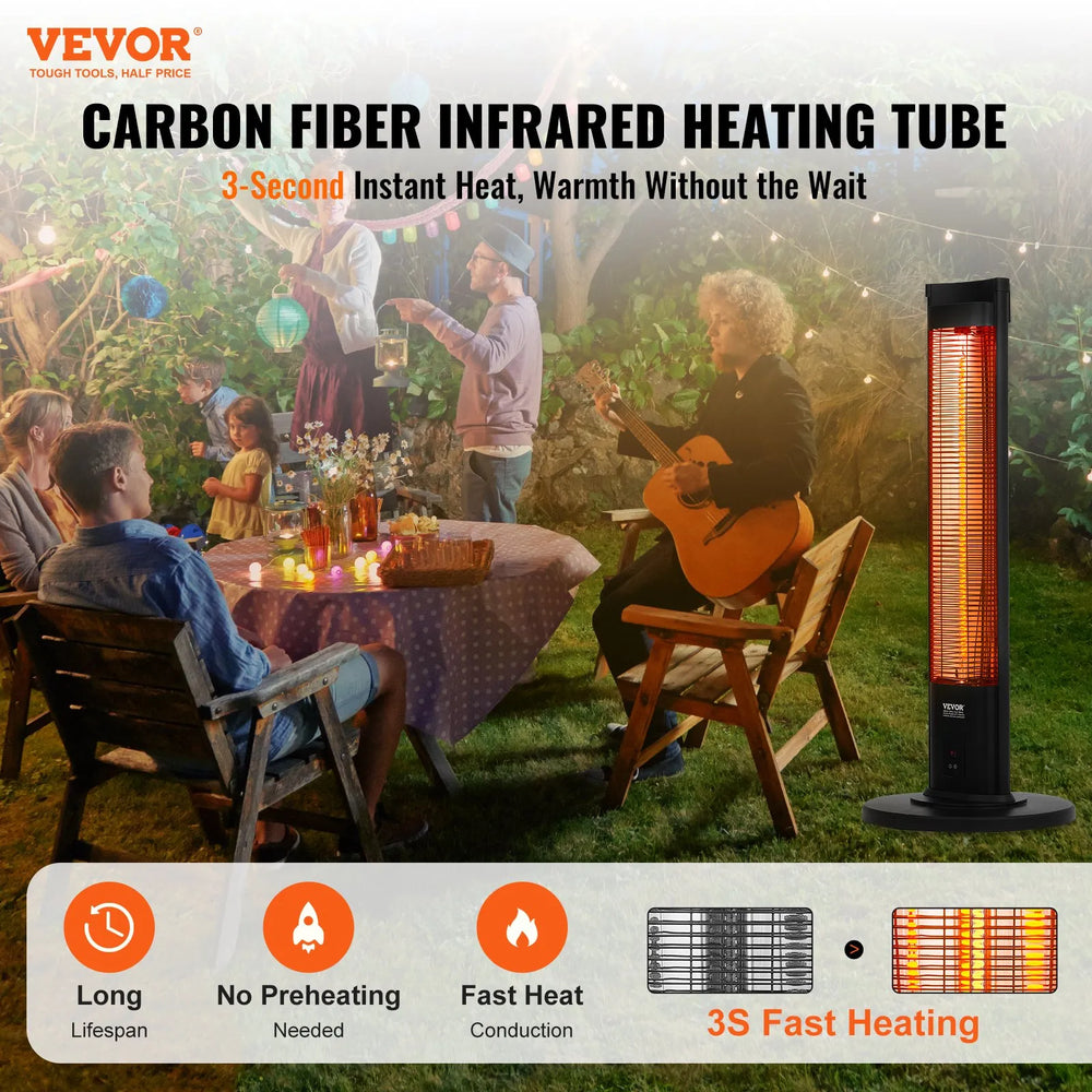 VEVOR Infrasarkanais sildītājs 2000W ar statīvu un tālvadības pulti