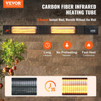 VEVOR Infrasarkanais sildītājs 3000W ar tālvadības pulti