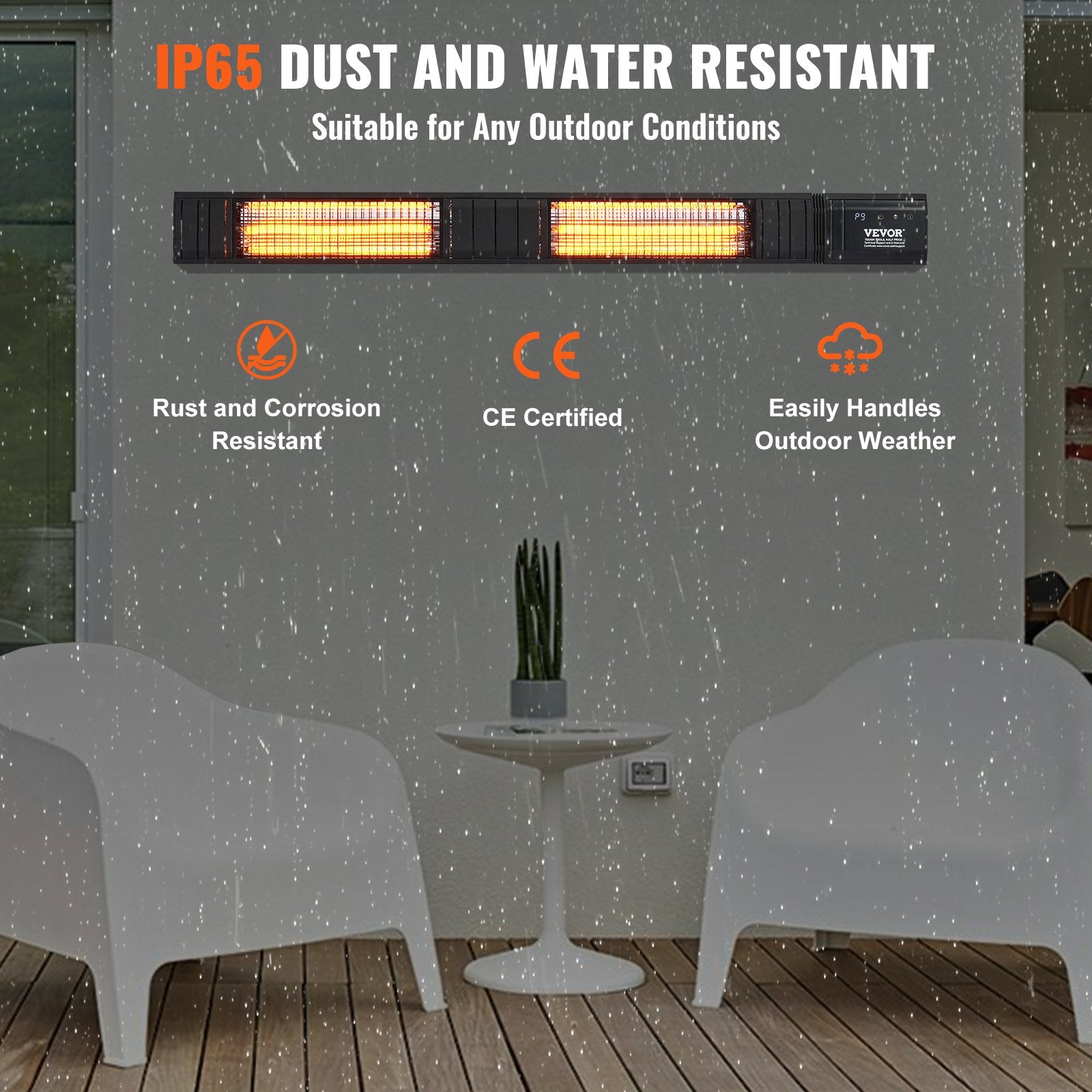 VEVOR Infrasarkanais sildītājs 3000W ar tālvadības pulti