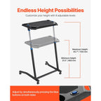 VEVOR Cycling Desk – Mobilais salokāmais daudzfunkcionālais velotrenažiera un skrejceliņa galds ar bloķējamām ritenēm