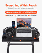 VEVOR Cycling Desk – Mobilais salokāmais daudzfunkcionālais velotrenažiera un skrejceliņa galds ar bloķējamām ritenēm