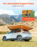 VEVOR 270° Auto Markīze – 4,9 m², Vadītāja Pusei, UV50+ un Ūdensizturīga