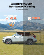 VEVOR 270° Auto Markīze – 4,9 m², Vadītāja Pusei, UV50+ un Ūdensizturīga