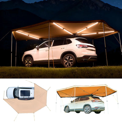 VEVOR 270° Awning with Built-in LED Lighting - 12.4 m²