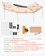 VEVOR 270° Awning with Built-in LED Lighting - 12.4 m²