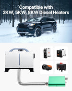 VEVOR Diesel Heater Muffler, 24mm Diesel Heater Muffler Upgrade, Parking Heaters Mufflers Fit with 2 Clamps and Screws, Aluminum Alloy Upgraded Exhaust Pipe Mufflers Silencer for 2KW 5KW 8KW Diesels