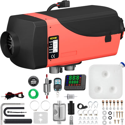VEVOR 12V 2kW dīzeļdegvielas gaisa sildītājs, stāvēšanas sildītājs ar trokšņa slāpētāju, 10 l tvertni un LCD slēdzi automašīnām, autobusiem, kemperiem, kravas automašīnām un speciālajai tehnikai