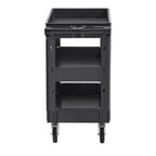 VEVOR Utility Service Cart, 550 LBS Laod Capacity, 3 Shelf Heavy Duty Plastic Rolling Utility Cart with 360° Swivel Wheels (2 with Brakes), Ergonomic Storage Handle for Warehouse/Garage/Cleaning