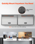 VEVOR Metal Wall Cabinet, 77W x 30.5D x 50H cm, Floating Garage Tool Cabinet with Up-Flip Door and Shelf, 108.9 kg Load Capacity, Fit for Garage, Basement, Kitchen, Warehouse Assembly Required