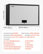 VEVOR Metal Wall Cabinet, 77W x 30.5D x 50H cm, Floating Garage Tool Cabinet with Up-Flip Door and Shelf, 108.9 kg Load Capacity, Fit for Garage, Basement, Kitchen, Warehouse Assembly Required