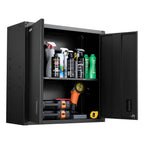 VEVOR Metal Wall Cabinet, 76.2W x 31D x 76.2H cm, Steel Floating Hanging Storage Cabinet with Locking Doors and Adjustable Shelf for Garage, Basement, Kitchen, Warehouse Assembly Required, Black