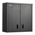 VEVOR Metal Wall Cabinet, 76.2W x 31D x 76.2H cm, Steel Floating Hanging Storage Cabinet with Locking Doors and Adjustable Shelf for Garage, Basement, Kitchen, Warehouse Assembly Required, Black