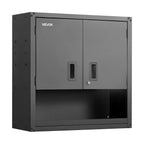 VEVOR Metal Wall Cabinet, 76.2W x 30.5D x 76.2H Inch, Steel Floating Hanging Storage Cabinet with Locking Doors and Adjustable Shelf for Garage, Basement, Kitchen, Warehouse Assembly Required, Black