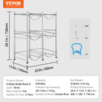 VEVOR 3 Tiers Water Jug Holder, 5 Gallon Water Bottle Holder, Double Row Water Bottle Rack for 6 Bottles, Heavy Duty Water Jug Rack for Kitchen, Office, Living Room, Silver