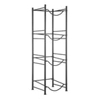 VEVOR 4 Tiers Water Jug Holder, 5 Gallon Water Bottle Holder, Single Row Water Bottle Rack for 4 Bottles, Heavy Duty Water Jug Rack for Kitchen, Office, Living Room, Black