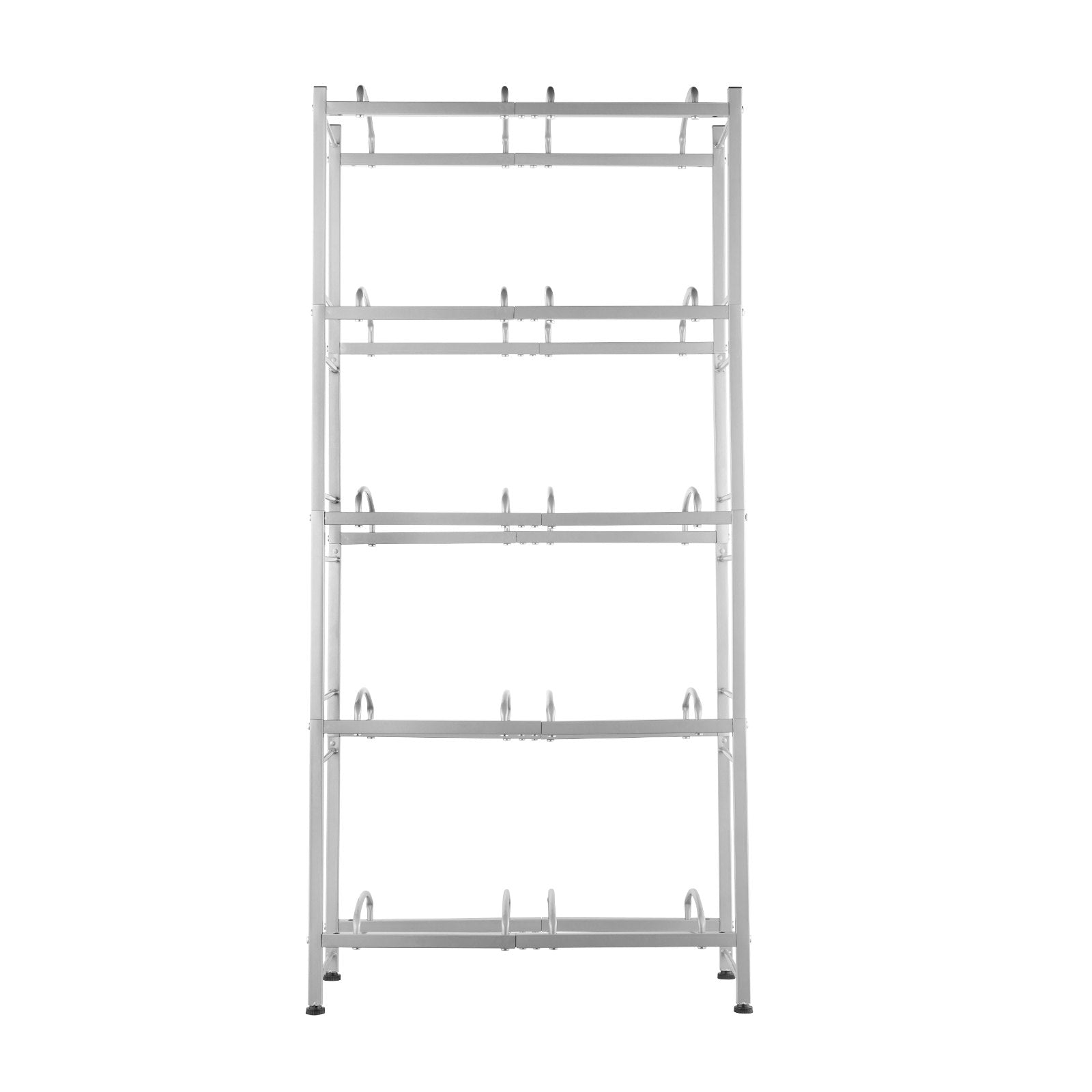 VEVOR 5 Tiers Water Jug Holder, 5 Gallon Water Bottle Holder, Double Row Water Bottle Rack for 10 Bottles, Heavy Duty Water Jug Rack for Kitchen, Office, Living Room, Silver Gray