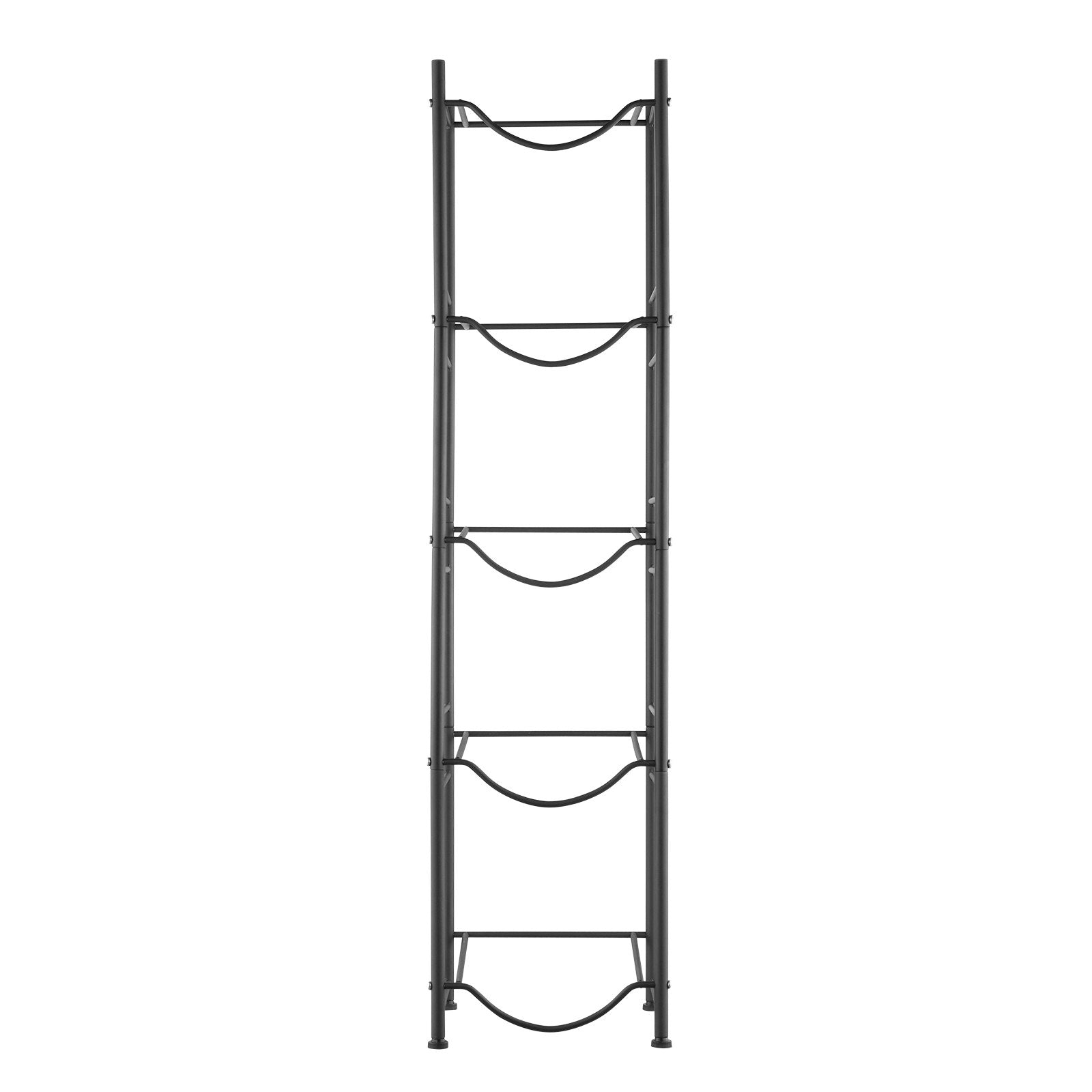 VEVOR 5 Tiers Water Jug Holder Single Row Water Bottle Rack for 5 Bottles, Heavy Duty Water Dispenser Rack with 5 Slots for Gallon Jugs, Detachable Water Storage Shelf Organizer for Home Living Room Office, Black