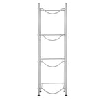 VEVOR 4 Tiers Water Jug Holder, 5 Gallon Water Bottle Holder, Single Row Water Bottle Rack for 4 Bottles, Heavy Duty Water Jug Rack for Kitchen, Office, Living Room, Silver