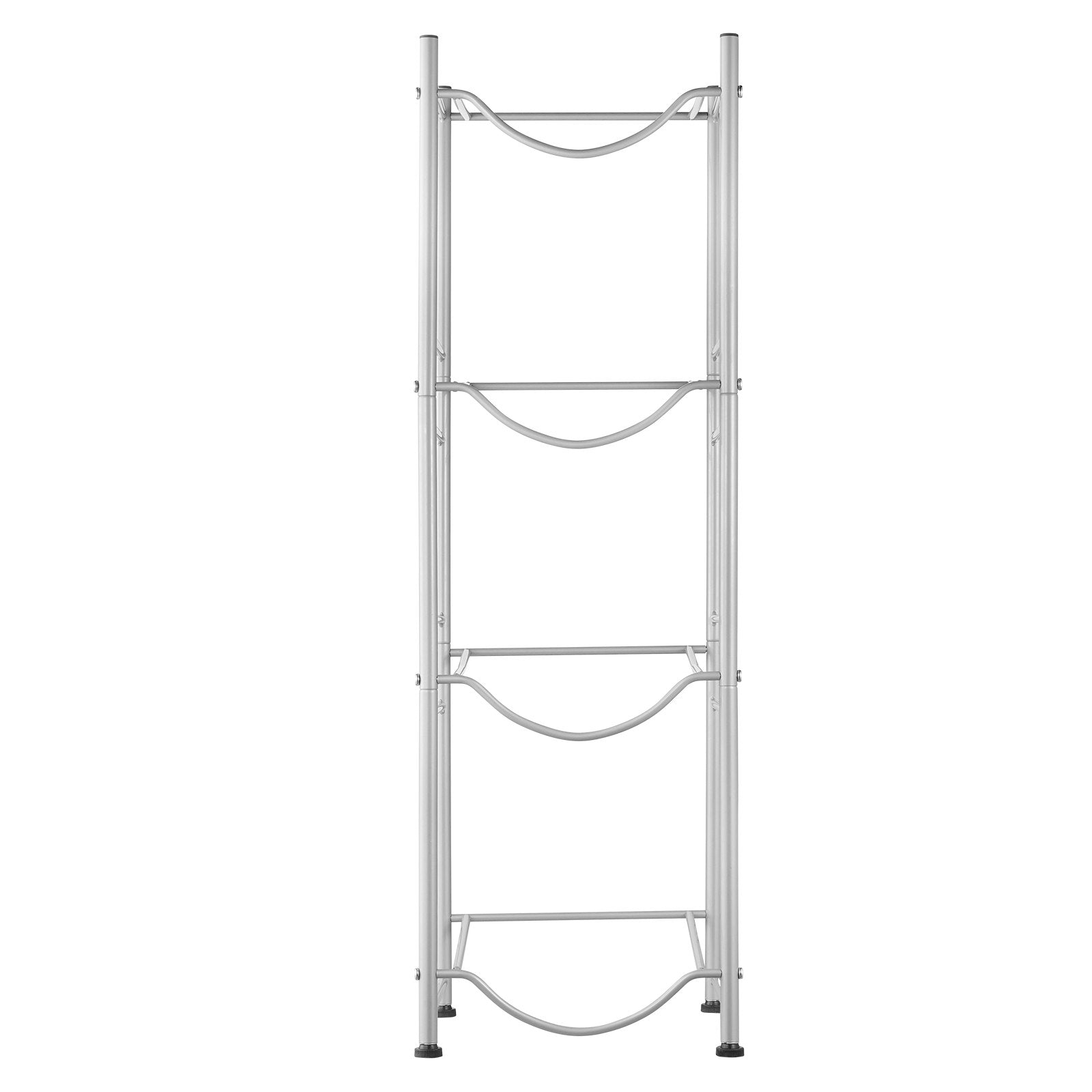 VEVOR 4 Tiers Water Jug Holder, 5 Gallon Water Bottle Holder, Single Row Water Bottle Rack for 4 Bottles, Heavy Duty Water Jug Rack for Kitchen, Office, Living Room, Silver