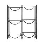 VEVOR 3 Tiers Water Jug Holder, 5 Gallon Water Bottle Holder, Double Row Water Bottle Rack for 6 Bottles, Heavy Duty Water Jug Rack for Kitchen, Office, Living Room, Black